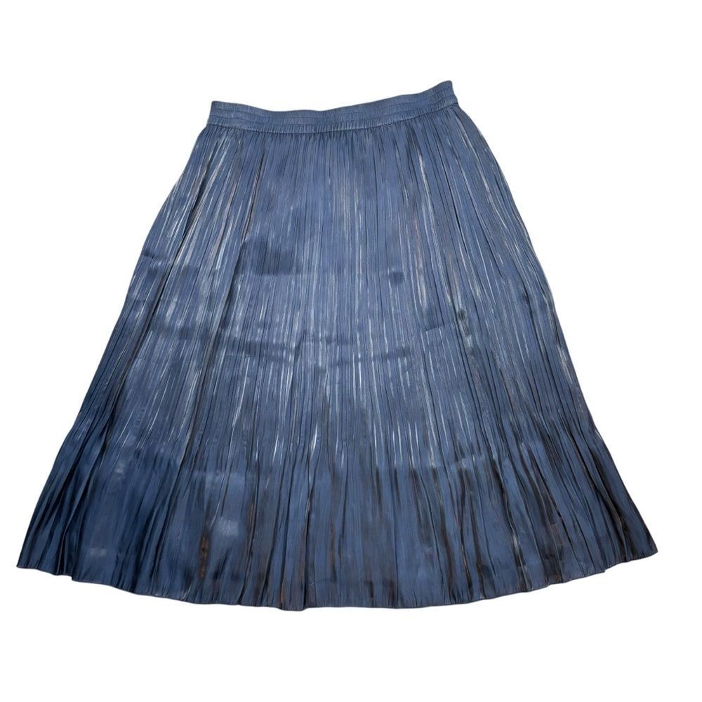 Ladies Donna Sorento Brand Pleated Navy‎ Blue Midi Skirt Size Medium